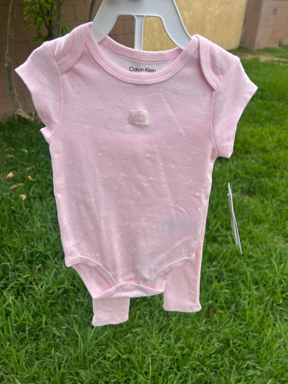 Calvin Klein Pink Short-Sleeve Baby Bodysuit